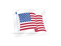 Clear Static Cling American Flag Decals - 3-1/2 in x 4-1/4 in
