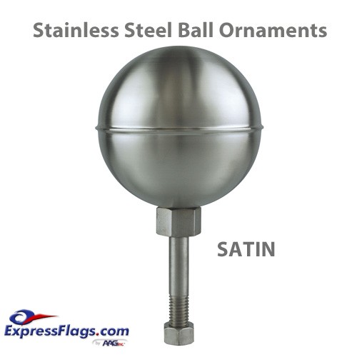 Stainless Steel Ball Outdoor Flagpole Ornaments - Satin FinishSS-STN