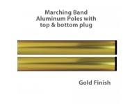 Aluminum Marching Band Poles - Top & Bottom Plug, Gold