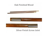Oak Finished Wood Indoor Poles - Chrome Plated Solid Brass Screw Joint