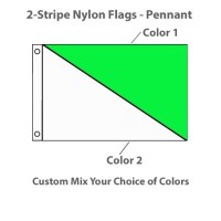 2-Diagonal Stripe Nylon Flags - Rectangle