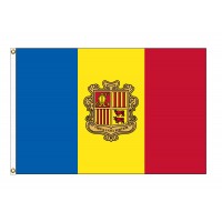 Andorra Nylon Flags with Seal - (UN Member)