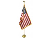 Deluxe Aluminum Pole U.S. Flag Indoor Display Sets