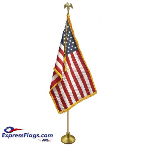 Deluxe Aluminum Pole U.S. Flag Indoor Display SetsFA