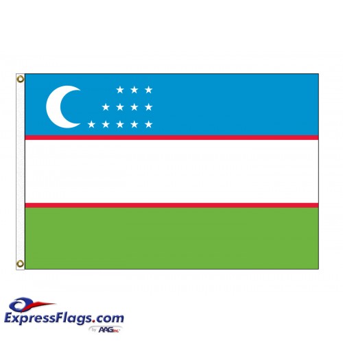 Uzbekistan Nylon Flags (UN Member)UZB-NYL