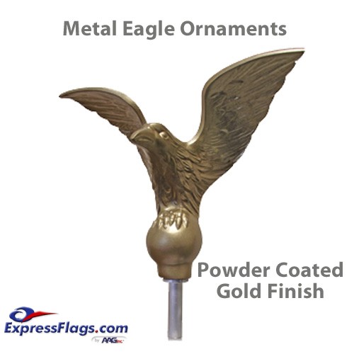 Flying Eagle Outdoor Flagpole Ornaments -  Gold Finish MetalE-PC