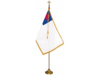 Deluxe Aluminum Pole Christian Flag Indoor Display Sets