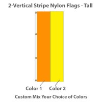 2-Vertical Stripe Nylon Tall Flags - 8ft x 3ft