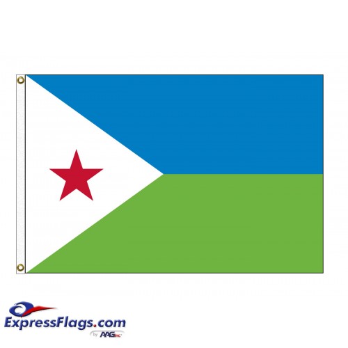 Djibouti Nylon Flags - (UN Member)DJI-NYL