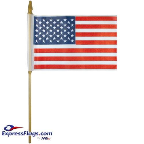 Plastic U.S. Stick Flags - 4in x 6in - Made in USA010247