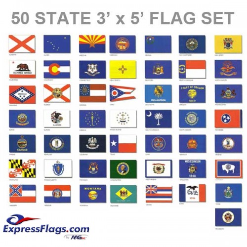 3  x 5  50 State Flag Set - Endura-Nylon022054