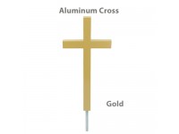 Aluminum Plain Cross Outdoor Flagpole Ornaments - Gold Finish