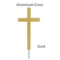 Aluminum Plain Cross Outdoor Flagpole Ornaments - Gold Finish