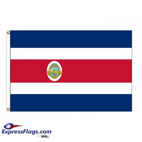 Costa Rica with Seal Nylon Flags  (UN, OAS Member)CRI-NYL