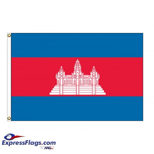 Cambodia Nylon Flags - (UN Member)KHM-NYL