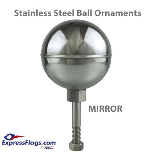 Stainless Steel Ball Outdoor Flagpole Ornaments - Mirror FinishSS-MF