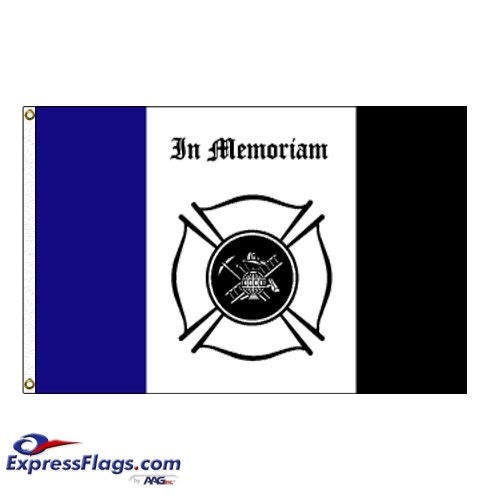 Fireman Mourning Flag - 3  x 5  Endura-Nylon070312
