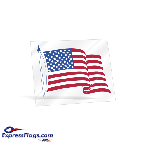 Clear Static Cling American Flag Decals - 3-1/2 in x 4-1/4 inGL-5928