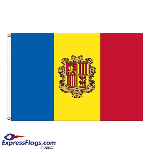 Andorra Nylon Flags with Seal - (UN Member)AND-NYL
